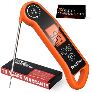 Instant Read Meat Thermometer, Meat Thermometer Digital with 0.5s Fast Reading, IPX5 Waterproof Cooking Thermometer with ±0.5 Accuracy, Food Thermometer for Candy, Grill, Milk, Bake, Oven and Brewing Instant Read Meat Thermometer, Meat Thermometer Digital with 0.5s Fast Reading, IPX5 Waterproof Cooking Thermometer with ±0.5 Accuracy, Food Thermometer for Candy, Grill, Milk, Bake, Oven and Brewing