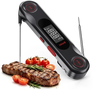 Rechargeable 0.5S Fast Reading Meat Thermometer with Dual Probes | Digital Grilling Thermometer with LCD Backlit, Waterproof Food Thermometer with Calibration for Steak Turkey Candy Grill, BBQ Rechargeable 0.5S Fast Reading Meat Thermometer with Dual Probes | Digital Grilling Thermometer with LCD Backlit, Waterproof Food Thermometer with Calibration for Steak Turkey Candy Grill, BBQ