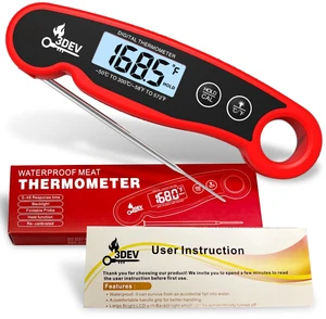 Digital Meat Thermometer with Backlight for Cooking | Instant Read, Waterproof Meat Thermometer | Grilling, BBQ, Smoker, Oven, Turkey and Kitchen Digital Meat Thermometer with Backlight for Cooking | Instant Read, Waterproof Meat Thermometer | Grilling, BBQ, Smoker, Oven, Turkey and Kitchen