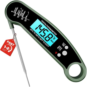 Instant Read Meat Thermometer Digital, Food Thermometer for Cooking, Green | for Grilling, BBQ, Air Fryer, Smoker, Candy, Kitchen Gadgets, BBQ Essentials, Gift for Dad, Men, Women Instant Read Meat Thermometer Digital, Food Thermometer for Cooking, Green | for Grilling, BBQ, Air Fryer, Smoker, Candy, Kitchen Gadgets, BBQ Essentials, Gift for Dad, Men, Women