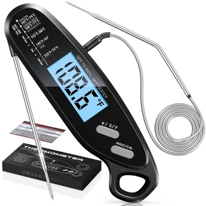 Instant Read Meat Thermometer Digital for Cooking with Dual Probe | Large Backlit, 40" Long Wire Probe, Food Thermometer for Grilling, Smoker, BBQ, Candy, Oil Fry, Kitchen, Gift for Men, Black Instant Read Meat Thermometer Digital for Cooking with Dual Probe | Large Backlit, 40" Long Wire Probe, Food Thermometer for Grilling, Smoker, BBQ, Candy, Oil Fry, Kitchen, Gift for Men, Black