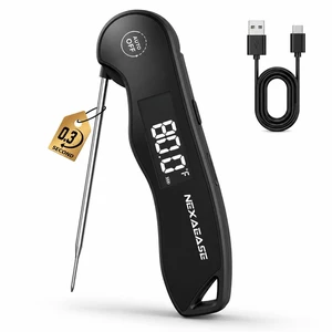 Meat Thermometer Digital 0.3s Instant Read Food Thermometer ±0.5 Accuracy | Grill Thermometer USB Rechargeable,IPX6 Waterproof,Cooking Thermometer, Baking Gifts for Men Women Candy Brewing BBQ Lovers Meat Thermometer Digital 0.3s Instant Read Food Thermometer ±0.5 Accuracy | Grill Thermometer USB Rechargeable,IPX6 Waterproof,Cooking Thermometer, Baking Gifts for Men Women Candy Brewing BBQ Lovers
