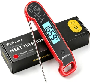 Professional <1s Instant Read Meat Thermometer, ±0.5 Thermocouple Probe, IP67 Waterproof Red Digital Cooking Thermometer, Japanese Precision for Kitchen, BBQ Grill Professional <1s Instant Read Meat Thermometer, ±0.5 Thermocouple Probe, IP67 Waterproof Red Digital Cooking Thermometer, Japanese Precision for Kitchen, BBQ Grill