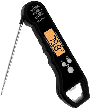 Meat Thermometer Waterproof Food Thermometer with Backlight and Calibration for Kitchen, Outdoor Grilling and BBQ (Black) Meat Thermometer Waterproof Food Thermometer with Backlight and Calibration for Kitchen, Outdoor Grilling and BBQ (Black)