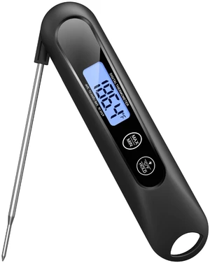 Meat Thermometer Digital Instant Read Food Thermometer for Cooking Black | Backlight, Foldable Probe for Turkey BBQ Grill Smoker Candy, Essential Kitchen Cooking Gadget Meat Thermometer Digital Instant Read Food Thermometer for Cooking Black | Backlight, Foldable Probe for Turkey BBQ Grill Smoker Candy, Essential Kitchen Cooking Gadget