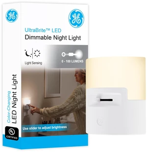 Ultrabrite LED Night Light, Dimmable, 100 Lumens, Plug-in, Dusk to Dawn Sensor, UL-Listed, Ideal for Bedroom, Bathroom, Nursery, Kitchen, Hallway, 45125, 1 Pack, White Ultrabrite LED Night Light, Dimmable, 100 Lumens, Plug-in, Dusk to Dawn Sensor, UL-Listed, Ideal for Bedroom, Bathroom, Nursery, Kitchen, Hallway, 45125, 1 Pack, White