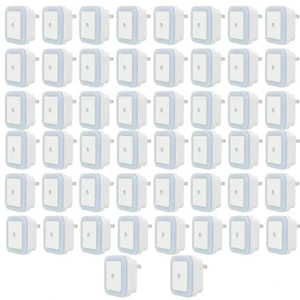 50 Pcs LED Night Lights White Smart Sensor Nightlights Accessories Wall Mounted Automatic Sensor Night Lamp for Hallway Stairs Kitchen Bedroom Toilet Bathroom 50 Pcs LED Night Lights White Smart Sensor Nightlights Accessories Wall Mounted Automatic Sensor Night Lamp for Hallway Stairs Kitchen Bedroom Toilet Bathroom