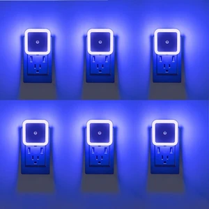 6 Pack Blue LED Night Light Plug in, Dusk to Dawn Sensor Automatic On and Off, Energy Efficient, Soft Glow Kids, Nursery, Bedroom, Bathroom, Hallway, Stairs, Kitchen 6 Pack Blue LED Night Light Plug in, Dusk to Dawn Sensor Automatic On and Off, Energy Efficient, Soft Glow Kids, Nursery, Bedroom, Bathroom, Hallway, Stairs, Kitchen