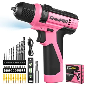 8V Pink Cordless Drill Set for Women 43-Piece Accessory Kit | 3/8" Keyless Chuck, Built-in LED Type-C Cable for Drilling & Screwdriving in Home Repair, DIY Projects 8V Pink Cordless Drill Set for Women 43-Piece Accessory Kit | 3/8" Keyless Chuck, Built-in LED Type-C Cable for Drilling & Screwdriving in Home Repair, DIY Projects
