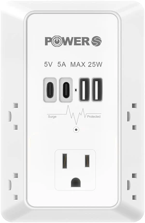Electrical Outlet Extender with USB Ports (2C2A), Snug Wall Outlet, Surge Protector, Wall Plug Adapter for Multiple Devices, Wall Socket Expander Electrical Outlet Extender with USB Ports (2C2A), Snug Wall Outlet, Surge Protector, Wall Plug Adapter for Multiple Devices, Wall Socket Expander