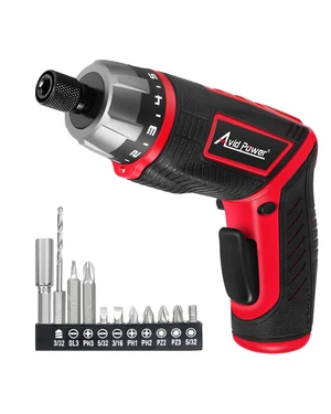 4V Electric Cordless Screwdriver Set 5.65Nm 11 Bits - RED | 5.65Nm, 5+1 Torque Settings, 2-Position Handle, 11 Accessories, LED Light, for Precision Assembly & Furniture Installation 4V Electric Cordless Screwdriver Set 5.65Nm 11 Bits - RED | 5.65Nm, 5+1 Torque Settings, 2-Position Handle, 11 Accessories, LED Light, for Precision Assembly & Furniture Installation