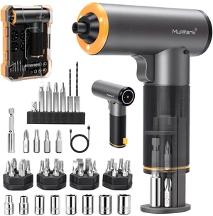 Electric Screwdriver Set, 4V Cordless Screwdriver with 46 Precision Driver Bit Set, 2000mAh Electric & Manual Powered Screwdriver with Touchscreen for Home Improvement, DIY Projects Electric Screwdriver Set, 4V Cordless Screwdriver with 46 Precision Driver Bit Set, 2000mAh Electric & Manual Powered Screwdriver with Touchscreen for Home Improvement, DIY Projects