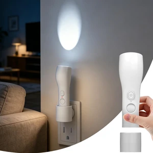 Rechargeable Flashlight, Plugin MotionSensor Night Light for Power Outage | Detachable torch, builtin battery autoactivates on blackout, motionactivated nightlight, emergency light for home Rechargeable Flashlight, Plugin MotionSensor Night Light for Power Outage | Detachable torch, builtin battery autoactivates on blackout, motionactivated nightlight, emergency light for home