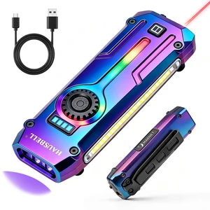 Flat EDC Rechargeable Tactical Flashlight, UV Magnetic LED Small Work light | 1800 Lumens Pocket Stepless Dimming, Stainless Steel Body, Red Laser, USB-C Camping Light for Emergency Outdoor Home Flat EDC Rechargeable Tactical Flashlight, UV Magnetic LED Small Work light | 1800 Lumens Pocket Stepless Dimming, Stainless Steel Body, Red Laser, USB-C Camping Light for Emergency Outdoor Home