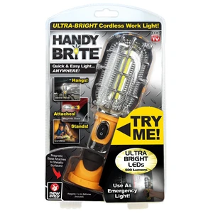 Handy Brite Ultra-Bright Cordless LED Work Light, 500 Lumens, Magnetic Base, Battery-Powered LED Light, (3) AA Batteries Included, Compact & Lightweight Portable LED Flashlight Handy Brite Ultra-Bright Cordless LED Work Light, 500 Lumens, Magnetic Base, Battery-Powered LED Light, (3) AA Batteries Included, Compact & Lightweight Portable LED Flashlight