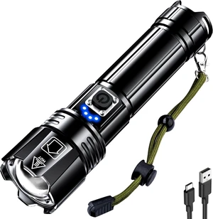 Rechargeable LED Flashlight High Lumens Super Bright | Flashlights with Zoomable, USB C Rechargeable, 5 Light Mode, IPX7 Waterproof, Powerful Flash Light for Home, Hiking, Camping Rechargeable LED Flashlight High Lumens Super Bright | Flashlights with Zoomable, USB C Rechargeable, 5 Light Mode, IPX7 Waterproof, Powerful Flash Light for Home, Hiking, Camping