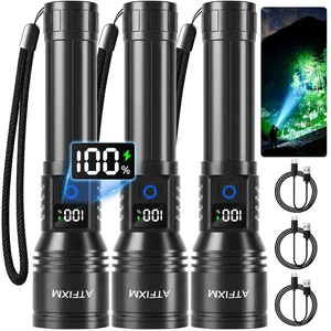 Rechargeable Flashlights High Lumens 99000, Super Bright Flash Light, 3Pack | LCD Display, 5 Modes LED, Adjustable Focus, Powerful Tactical Flashlight, Handheld Flash Lights Rechargeable Flashlights High Lumens 99000, Super Bright Flash Light, 3Pack | LCD Display, 5 Modes LED, Adjustable Focus, Powerful Tactical Flashlight, Handheld Flash Lights
