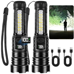 Rechargeable Flashlights High Lumens 99000 2 Pack, Super Bright Flash Light | LCD Digital Display, LED 7Mode Powerful, USB-C Charging, Adjustable Tactical Linternas, Handheld Rechargeable Flashlights High Lumens 99000 2 Pack, Super Bright Flash Light | LCD Digital Display, LED 7Mode Powerful, USB-C Charging, Adjustable Tactical Linternas, Handheld
