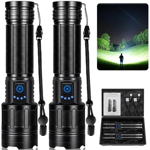 Rechargeable LED Flashlights High Lumens, Super Bright 99000 Lumens Flashlight with 5 Modes, Waterproof Powerful Flash Light Handheld Flashlights for Home Camping Emergencies - 2 Pack Rechargeable LED Flashlights High Lumens, Super Bright 99000 Lumens Flashlight with 5 Modes, Waterproof Powerful Flash Light Handheld Flashlights for Home Camping Emergencies - 2 Pack