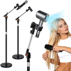 23.663" Adjustable Hair Dryer Stand Hands Free with Heavy Base | 360° Rotating Locking Arm, 1.5KG Max Load Blow Dryer Holder Stand with Cable Clip for Bathroom Vanity Home Salon Pet Grooming 23.663" Adjustable Hair Dryer Stand Hands Free with Heavy Base | 360° Rotating Locking Arm, 1.5KG Max Load Blow Dryer Holder Stand with Cable Clip for Bathroom Vanity Home Salon Pet Grooming