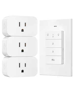 Remote Control Outlet, 1 Magnetic Remote and 3 Outlets | 100FT Range Wireless Light Switch, 125V 15A, 1875W, No Wiring, Remote Light Switch for Lamps, Fans, Household Appliance Remote Control Outlet, 1 Magnetic Remote and 3 Outlets | 100FT Range Wireless Light Switch, 125V 15A, 1875W, No Wiring, Remote Light Switch for Lamps, Fans, Household Appliance