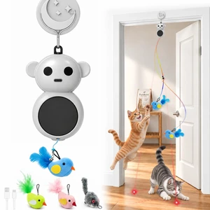 Interactive Cat Toys for Indoor Cats: 2-in-1 Laser Pointer Cat Toy with Automatic Flying Bird & Mouse Wand, Adjustable Speed USB Rechargeable Doorway Hanging Toy for Bored Kittens and Adult Cats Interactive Cat Toys for Indoor Cats: 2-in-1 Laser Pointer Cat Toy with Automatic Flying Bird & Mouse Wand, Adjustable Speed USB Rechargeable Doorway Hanging Toy for Bored Kittens and Adult Cats