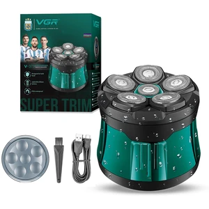 373 Professional 6D Rotary Head Shaver for Bald Men with IPX6 | Turbo Function 3100RPM, Electric Razor, Magnetic detachable head, USB charge, 1400mAh battery, 120min runtime 373 Professional 6D Rotary Head Shaver for Bald Men with IPX6 | Turbo Function 3100RPM, Electric Razor, Magnetic detachable head, USB charge, 1400mAh battery, 120min runtime
