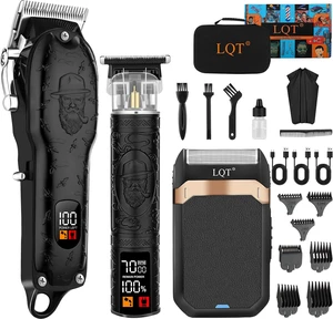 Professional Hair Clipper Set for Men Electric Shaver Razor Cordless Hair Cutting Barber Clippers Beard Trimmer Mens Grooming Kit Gifts for him (Black) Professional Hair Clipper Set for Men Electric Shaver Razor Cordless Hair Cutting Barber Clippers Beard Trimmer Mens Grooming Kit Gifts for him (Black)