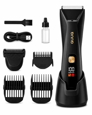 Trimmer for Men - Body Hair Trimmer for Men -SkinSafe- Manscape - Ball Trimmer Men with Display & Light - IPX 7 Rated Waterproof Groomer kit for Groin Rechargeable with Ceramic Blades with 5 Kit Trimmer for Men - Body Hair Trimmer for Men -SkinSafe- Manscape - Ball Trimmer Men with Display & Light - IPX 7 Rated Waterproof Groomer kit for Groin Rechargeable with Ceramic Blades with 5 Kit