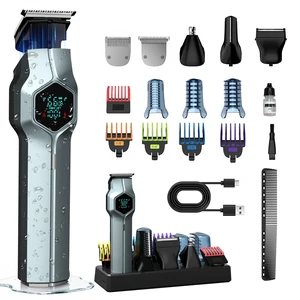 Beard Trimmer for Men, Magnetic Snap-on Replacement Heads, Blue | Charging dock, IPX7 waterproof, 180-min runtime, color-coded combs, nose-ear-body grooming Beard Trimmer for Men, Magnetic Snap-on Replacement Heads, Blue | Charging dock, IPX7 waterproof, 180-min runtime, color-coded combs, nose-ear-body grooming