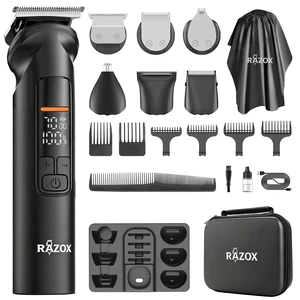 Beard Trimmer for Men - 6 in 1 Hair Clipper & Grooming Kit, Cordless Rechargeable with LED Display, IPX6 Waterproof, Nose Ear Trimmer, Body Groomer, Detail Clipper Beard Trimmer for Men - 6 in 1 Hair Clipper & Grooming Kit, Cordless Rechargeable with LED Display, IPX6 Waterproof, Nose Ear Trimmer, Body Groomer, Detail Clipper