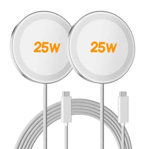 MagSafe 25W Wireless Charger for Apple Magnetic Fast Charging Pad | Compatible for iPhone Duo 18 17 17e 16 16e 15 14 13 12 Pro Max - AirPods-Slim Portable for Travel Bedside - 2 Pack, White MagSafe 25W Wireless Charger for Apple Magnetic Fast Charging Pad | Compatible for iPhone Duo 18 17 17e 16 16e 15 14 13 12 Pro Max - AirPods-Slim Portable for Travel Bedside - 2 Pack, White