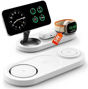Foldable 3 in 1 Wireless Charging Station for Apple Magsafe Charger Stand | for Apple Watch 5W Fast Charger,15W Magnetic Charging Station for iPhone 17 16 15 14 13 12 Series Wireless Charging Station Foldable 3 in 1 Wireless Charging Station for Apple Magsafe Charger Stand | for Apple Watch 5W Fast Charger,15W Magnetic Charging Station for iPhone 17 16 15 14 13 12 Series Wireless Charging Station