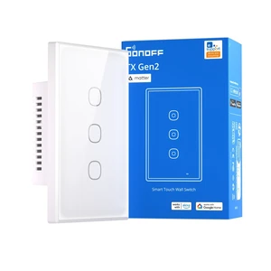 TX Gen2 Smart Wall Touch Switch, 3-Channel 120-Type Design, Wi-Fi for eWeLink Automation, Matter Enabled, Works with Apple Home/Google Home/Amazon Alexa - T6-3C-120M TX Gen2 Smart Wall Touch Switch, 3-Channel 120-Type Design, Wi-Fi for eWeLink Automation, Matter Enabled, Works with Apple Home/Google Home/Amazon Alexa - T6-3C-120M