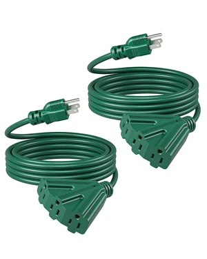 15FT Halloween Outdoor Extension Cord 2 Pack Green, ETL Listed | 16/3 Sunproof & Rainproof, Weatherproof Power Cable for Outdoor String Lights, Landscaping Lights, Yard Lighting 15FT Halloween Outdoor Extension Cord 2 Pack Green, ETL Listed | 16/3 Sunproof & Rainproof, Weatherproof Power Cable for Outdoor String Lights, Landscaping Lights, Yard Lighting