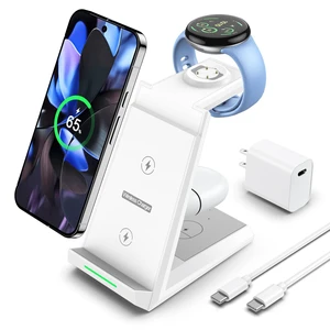 3 in 1 Wireless Charging Station Charger Dock for Google Devices | Fast Charger Stand Dock for Pixel 9/9 Pro XL/Fold, Buds Pro 2/Pro, Watch 3/2, Fitbit Versa 4/Sense 2(Not for Pixel Watch 1/4) 3 in 1 Wireless Charging Station Charger Dock for Google Devices | Fast Charger Stand Dock for Pixel 9/9 Pro XL/Fold, Buds Pro 2/Pro, Watch 3/2, Fitbit Versa 4/Sense 2(Not for Pixel Watch 1/4)