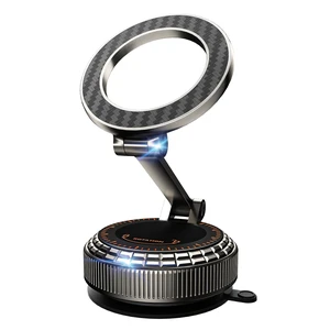 Metal Magnetic Car Phone Holder for Magsafe Phone, Carbon Fiber | 360° Adjustable Car Phone Mount, Suction Cup Phone Holders for Your Car for iPhone 17-12 Pro Max Air Plus & Android