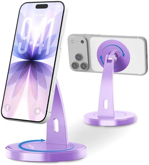 Magnetic Phone Stand for Desk, 360° Rotating Phone Holder,Purple | 180° Adjustable MagSafe Phone Stand, Stable Aluminum Office Desk Stand, Fits iPhone 17 16 15 14 13 Pro Max & MagSafe Cases Magnetic Phone Stand for Desk, 360° Rotating Phone Holder,Purple | 180° Adjustable MagSafe Phone Stand, Stable Aluminum Office Desk Stand, Fits iPhone 17 16 15 14 13 Pro Max & MagSafe Cases