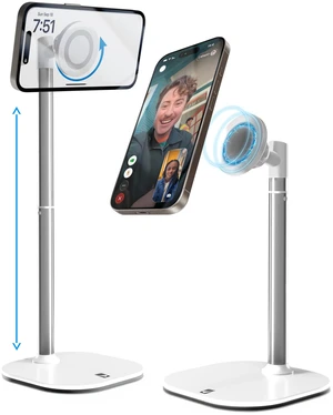 MagStand Magnetic Phone Stand for Desk, MagSafe Tripod iPhone 18 Pro | 9-13" Adjustable, Weighted Base, Strong Magnet Hold, iPhone Holder for Video Calls, 2 Steel Rings, Fits any iPhone or Android MagStand Magnetic Phone Stand for Desk, MagSafe Tripod iPhone 18 Pro | 9-13" Adjustable, Weighted Base, Strong Magnet Hold, iPhone Holder for Video Calls, 2 Steel Rings, Fits any iPhone or Android