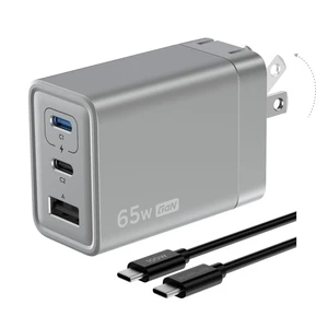 USB C Charger, Rapid 65W GaN Type C Charging Block with Foldable Plug, Fast Wall Charger Compatible with iPhone 15/14/13, Galaxy, Pixel 4, iPad, AirPods, Apple Watch (USBC Cable Included) USB C Charger, Rapid 65W GaN Type C Charging Block with Foldable Plug, Fast Wall Charger Compatible with iPhone 15/14/13, Galaxy, Pixel 4, iPad, AirPods, Apple Watch (USBC Cable Included)