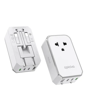 Air 65W Universal Travel Adapter PD&QC with 1AC/3USB-C/1USB-A | Slim & Compact Size Plug Adapter For US EU UK AU, Supports Fast Charging for Multi-Device, Not A Voltage Converter Air 65W Universal Travel Adapter PD&QC with 1AC/3USB-C/1USB-A | Slim & Compact Size Plug Adapter For US EU UK AU, Supports Fast Charging for Multi-Device, Not A Voltage Converter