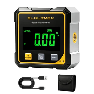 Electronic Laser Digital Angle Finder, 4×90° Magnetic Angle Gauge | Digital inclinometer for woodworking, table saw and hanging, large backlit display, USB-C, IP54; Class II laser, output <5mW. Electronic Laser Digital Angle Finder, 4×90° Magnetic Angle Gauge | Digital inclinometer for woodworking, table saw and hanging, large backlit display, USB-C, IP54; Class II laser, output <5mW.