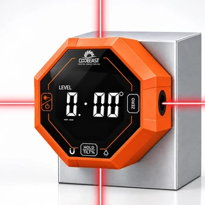 Digital Angle Finder with Laser, 4-Laser Octagonal Magnetic Angle Gauge | Digital Level with Laser, Magnetic Laser Level, Digital Angle Finder with Laser for Woodworking Table Saw Miter DIY Backlight