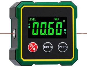 4*90° Digital Level Laser Inclinometer with 4-Side Magnetic | Backlit LCD Display Absolute & Relative Measurement, Magnetic Angle Tool for Table Saw, Carpentry and Home DIY Projects 4*90° Digital Level Laser Inclinometer with 4-Side Magnetic | Backlit LCD Display Absolute & Relative Measurement, Magnetic Angle Tool for Table Saw, Carpentry and Home DIY Projects