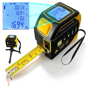 4 in 1 Laser Tape Measure, Digital Measuring Tape with 328ft Laser Measuring Tool & 16ft AutoLock Tape, Cross-Line Laser Level, Rechargeable for DIY Home Construction 4 in 1 Laser Tape Measure, Digital Measuring Tape with 328ft Laser Measuring Tool & 16ft AutoLock Tape, Cross-Line Laser Level, Rechargeable for DIY Home Construction