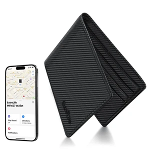 Wallet for Men, Built-in Bluetooth Tracker with Apple Find My (iOS Only), RFID Blocking Bifold Mens Air Tag Wallet with GPS Tracker, Rechargeable Wallets Finder, Gift for Him, Carbon Black Wallet for Men, Built-in Bluetooth Tracker with Apple Find My (iOS Only), RFID Blocking Bifold Mens Air Tag Wallet with GPS Tracker, Rechargeable Wallets Finder, Gift for Him, Carbon Black