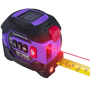 3 in 1 Digital Laser Tape Measure 197ft/60m Laser Distance Meter LCD | 16ft/5m Digital Tape Measure with Cross Line, AutoLock, ft/in/m Unit Switch, Measure Area, Volume, Pythagorean Purple 3 in 1 Digital Laser Tape Measure 197ft/60m Laser Distance Meter LCD | 16ft/5m Digital Tape Measure with Cross Line, AutoLock, ft/in/m Unit Switch, Measure Area, Volume, Pythagorean Purple