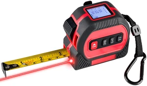 4-in-1 Digital Laser Tape Measure with Level with LED Screen | 16ft/5M Mechanical Measuring Tape and 196ft Laser Measuring Tool with Smart Calculation in Metric and Imperial Units 4-in-1 Digital Laser Tape Measure with Level with LED Screen | 16ft/5M Mechanical Measuring Tape and 196ft Laser Measuring Tool with Smart Calculation in Metric and Imperial Units