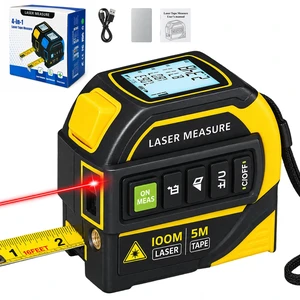 4-in-1 Laser Tape Measure, 328FT Laser Distance Meter with 16FT Tape | Cross-Line Laser Level, Dual-Axis Angle, Backlit LCD, Distance/Area/Volume, Pythagorean Theorem & Angle Measurement 4-in-1 Laser Tape Measure, 328FT Laser Distance Meter with 16FT Tape | Cross-Line Laser Level, Dual-Axis Angle, Backlit LCD, Distance/Area/Volume, Pythagorean Theorem & Angle Measurement