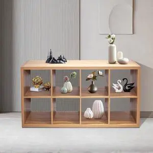 8-Cube Book Shelf, Walnut Storage Organizer, Open Bookcase Cabinet Classroom 8-Cube Book Shelf, Walnut Storage Organizer, Open Bookcase Cabinet Classroom